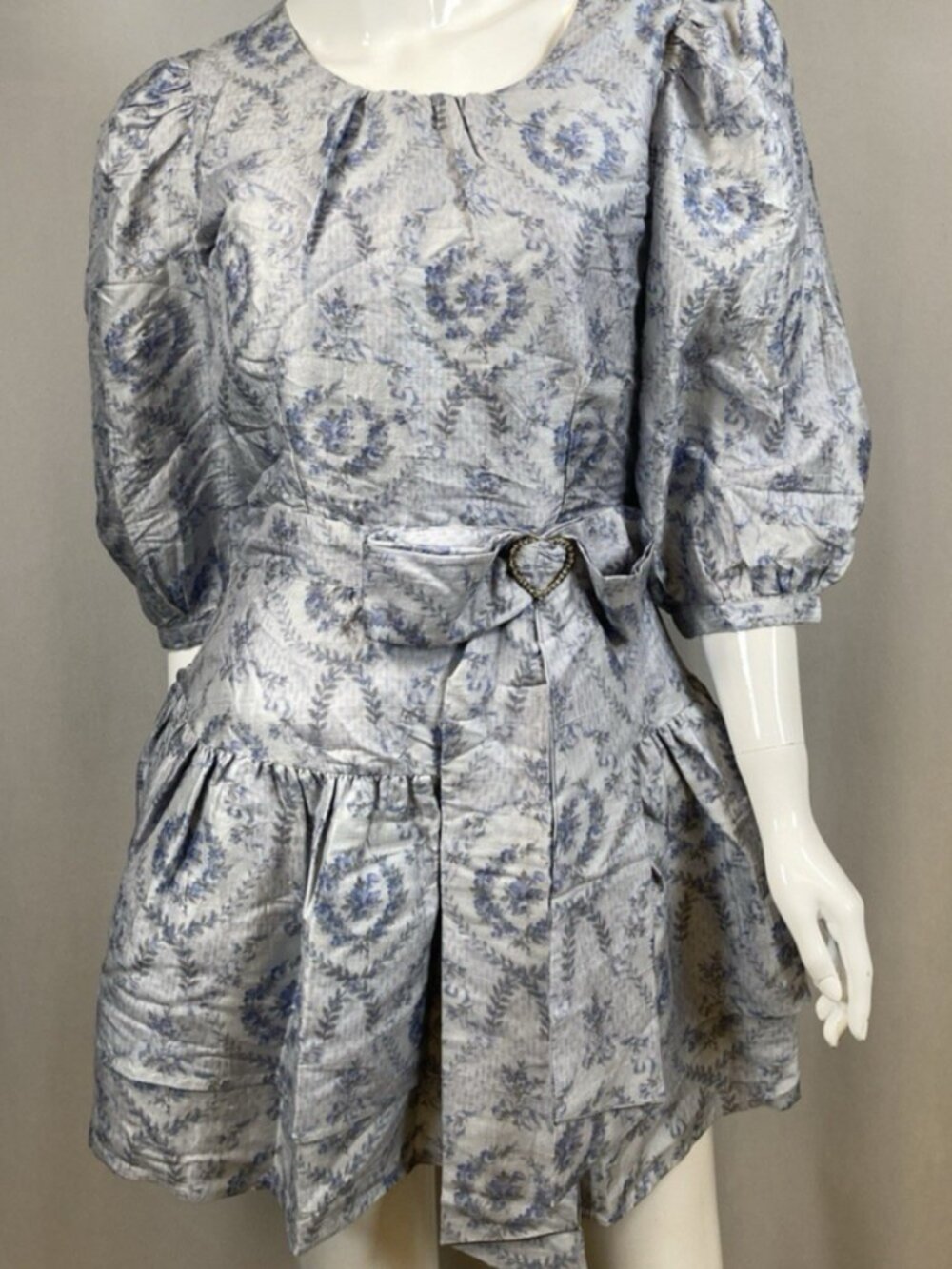 NWT Love Shack Fancy Pearla Silk Dress Blue Haze Size 2